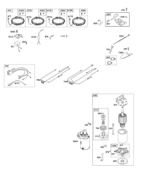 B&S - 40â  405577-0112-E1 A - Alternador, cablagem, motor de arranque, ignição da marca Stihl