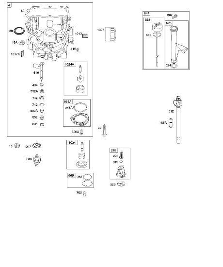 B&S - 40â  405577-0112-E1 F - Cárter do óleo, bomba do óleo, bloco funcional do tubo/vareta de medição da marca Stihl