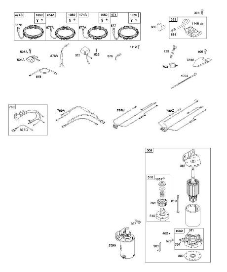 B&S - 40â  407777-0117-E1 A - Alternador, cablagem, motor de arranque, ignição da marca Stihl