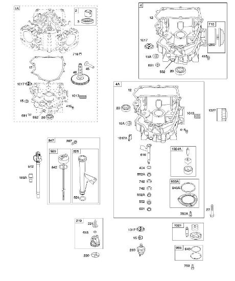 B&S - 40â  407777-0117-E1 G - Cárter do óleo, bomba do óleo, bloco funcional do tubo/vareta de medição da marca Stihl