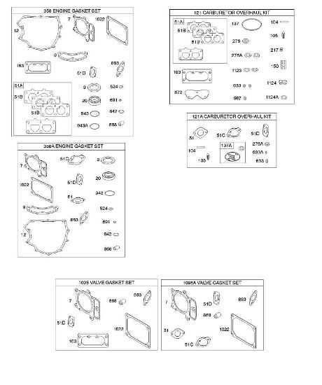 B&S - 40â  407777-0117-E1 H - Conjunto da junta da válvula/motor, conjunto de revisão do carburador da marca Stihl