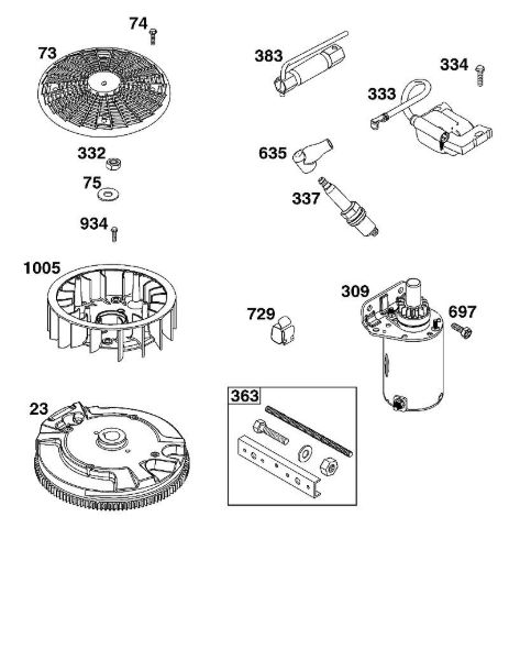B&S - 40â  40R577-0002-H1 I - BLOCO DE RODA VOLANTE, IGNIÃ‡ÃƒO E MOTOR DE ARRANQUE da marca Stihl