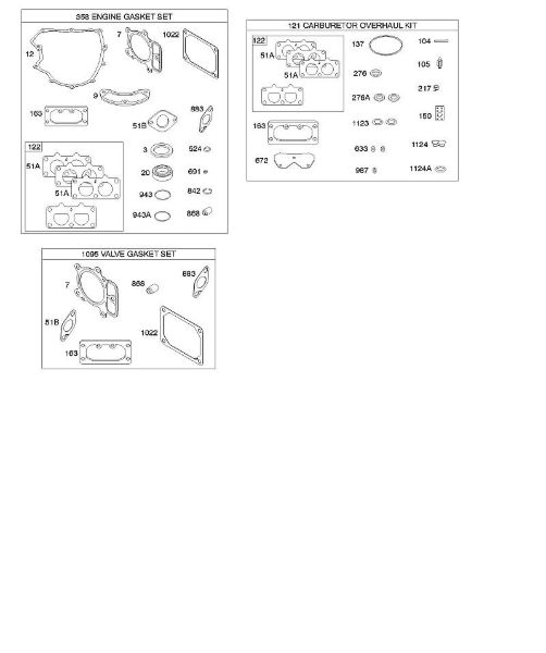 B&S - 44â  445577-0125-B1 G - Conjunto da junta da válvula/motor, conjunto de revisão do carburador da marca Stihl