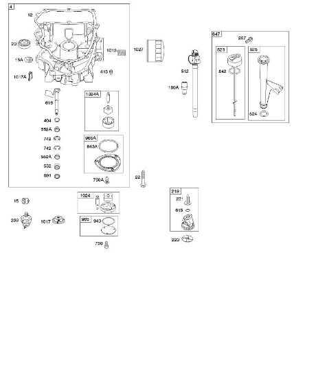 B&S - 44â  445577-0136-B1 F - Cárter do óleo, bomba do óleo, bloco funcional do tubo/vareta de medição da marca Stihl