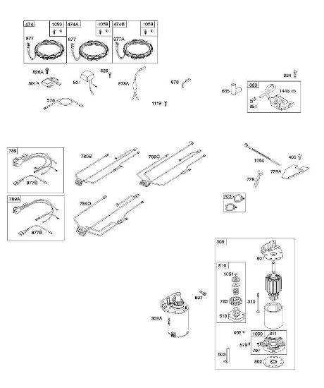 B&S - 44â  445577-5138-B1 A - Alternador, cablagem, motor de arranque, ignição da marca Stihl