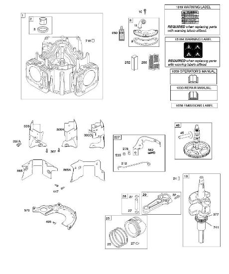 B&S - 44â  445577-6138-B1 E - Cilindro, cambota, veio de excêntricos, guias do ar, êmbolo, segmentos do êmbolo, biela da marca Stihl