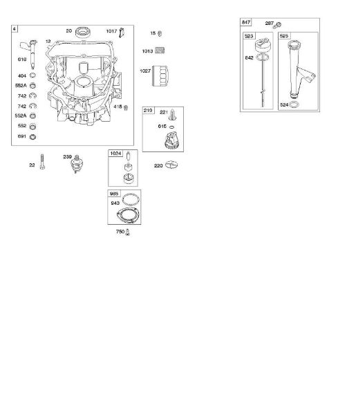 B&S - 44â  44R577-0001-H1 E - Cárter do óleo, bomba do óleo, bloco funcional do tubo/vareta de medição da marca Stihl
