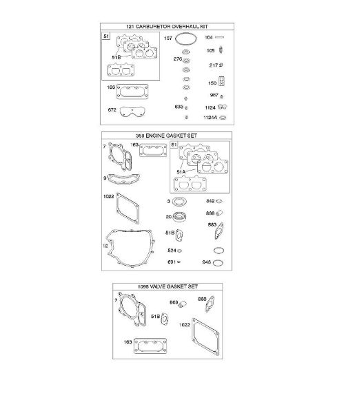 B&S - 44â  44R577-0001-H1 F - Conjunto da junta da válvula/motor, conjunto de revisão do carburador da marca Stihl