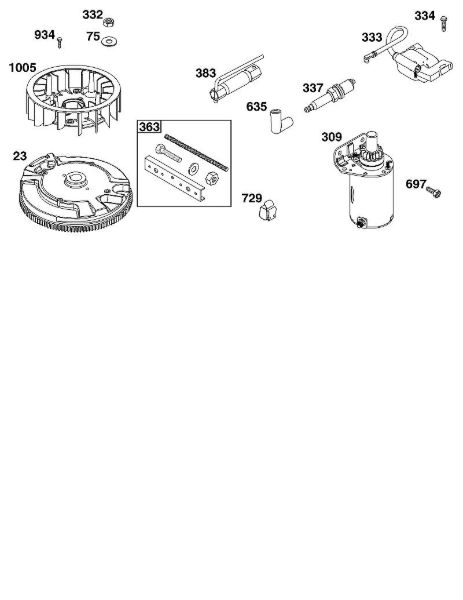 B&S - 44â  44T977-0054-G1 J - BLOCO DE RODA VOLANTE, IGNIÃ‡ÃƒO E MOTOR DE ARRANQUE da marca Stihl