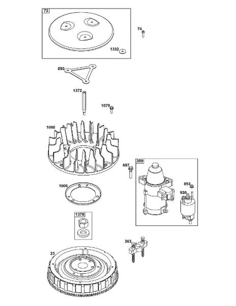 B&S - 61â  61G877-0014-J1 J - BLOCO DE RODA VOLANTE, IGNIÃ‡ÃƒO E MOTOR DE ARRANQUE da marca Stihl