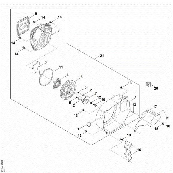 Imagem de J - Sistema de arranque, cárter do ventilador EHC 600.0 (EHC600-0004)