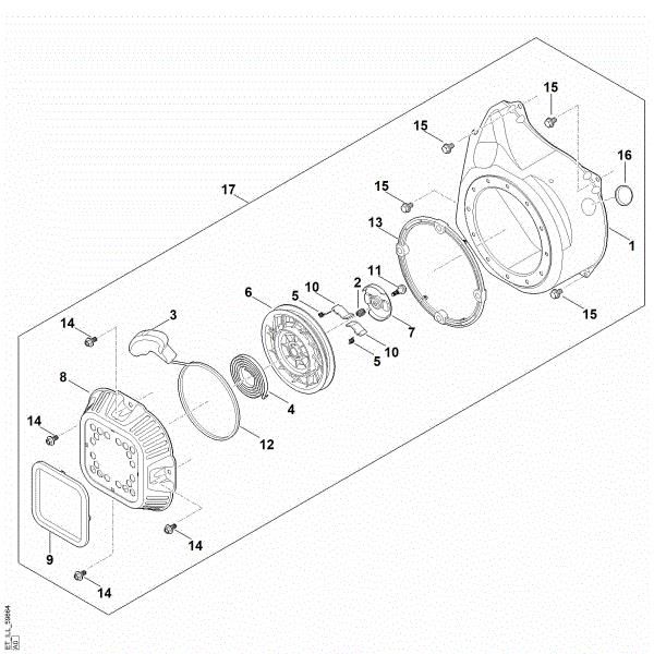 Imagem de J - Sistema de arranque, cárter do ventilador EHC 700.0 (EHC700-0003)