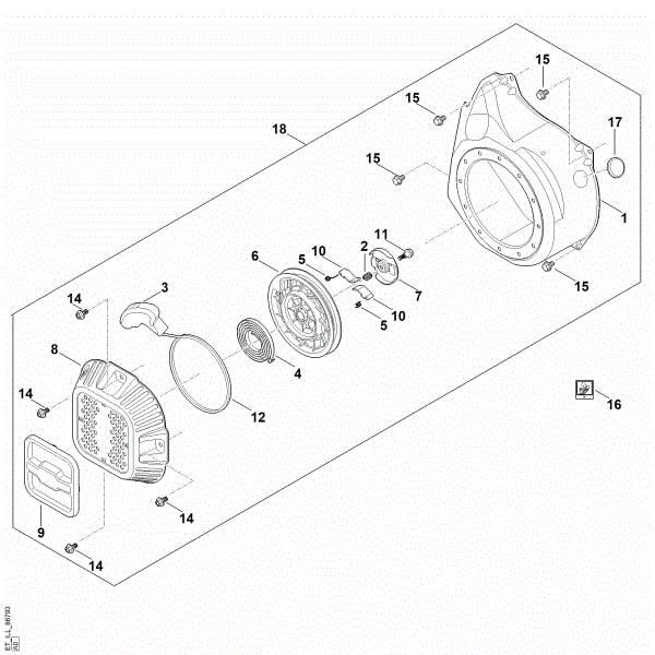 Imagem de J - Sistema de arranque, cárter do ventilador EHC 705.0 (EHC705-0003)