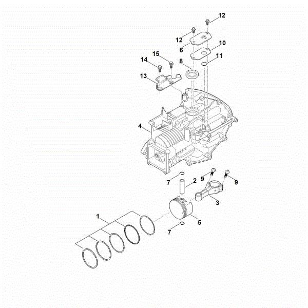 Imagem de C - Cárter do bloco do motor, êmbolo, biela EVC 200.3 C (EVC200-0005)