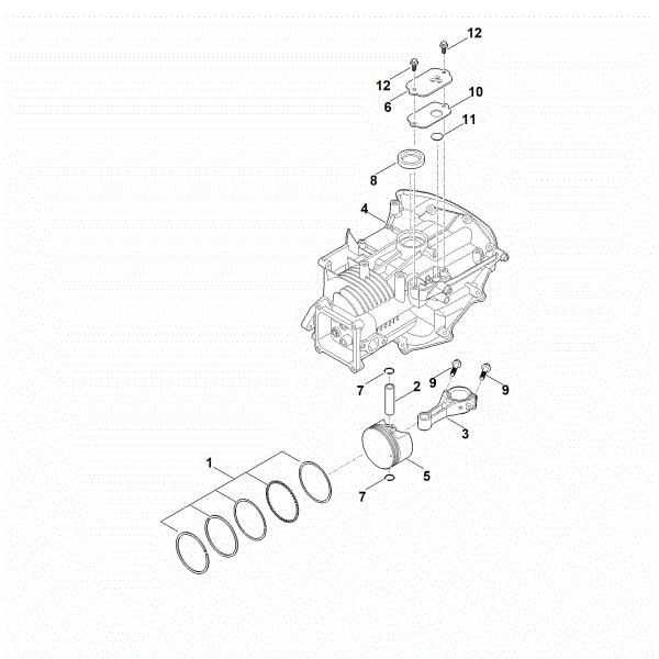 Imagem de C - Cárter do bloco do motor, êmbolo, biela EVC 200.3 C (EVC200-0006)