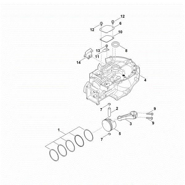 Imagem de C - Cárter do bloco do motor, êmbolo, biela EVC 300.0 (EVC300-0001)