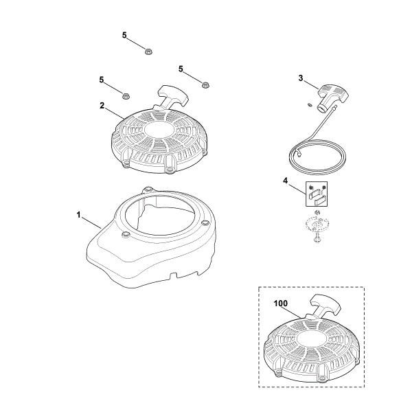 Imagem de L - Tampa do ventilador, dispositivo de arranque XT-800 (XT800-0036)
