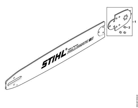 Guias Guia S 75cm/30" 1,6mm/0.063" 3/8" Rollomatic ES 3/8â€ 11 Dentes da marca Stihl