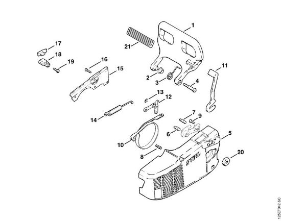 Moto-serras a gasolina (MS) 009 Freio da corrente da marca Stihl