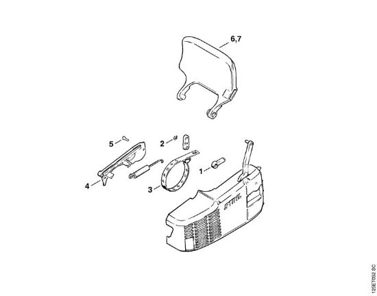 Moto-serras a gasolina (MS) 009 Freio da corrente (25.84) da marca Stihl