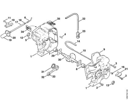 Moto-serras a gasolina (MS) 009 LQ Caixa da cambota da marca Stihl