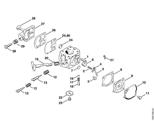 Moto-serras a gasolina (MS) 009 LQ Carburador C1S-S1 da marca Stihl