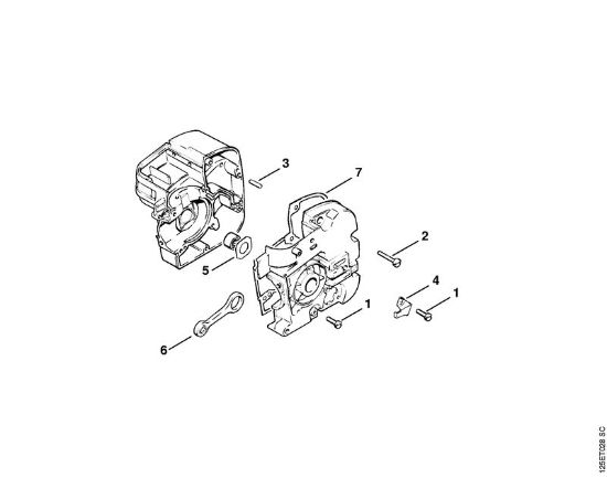 Moto-serras a gasolina (MS) 010 AV Caixa da cambota (35.85), (25.84) da marca Stihl