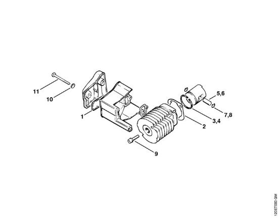 Moto-serras a gasolina (MS) 010 AVEQ Cilindro (32.88), (27.86), (25.84), (27.83) da marca Stihl