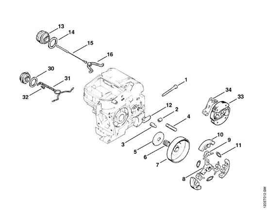 Moto-serras a gasolina (MS) 011 AVE Embreagem da marca Stihl