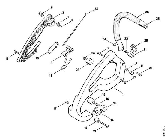 Moto-serras a gasolina (MS) 012 AVEQ Cabo da mão AVT da marca Stihl