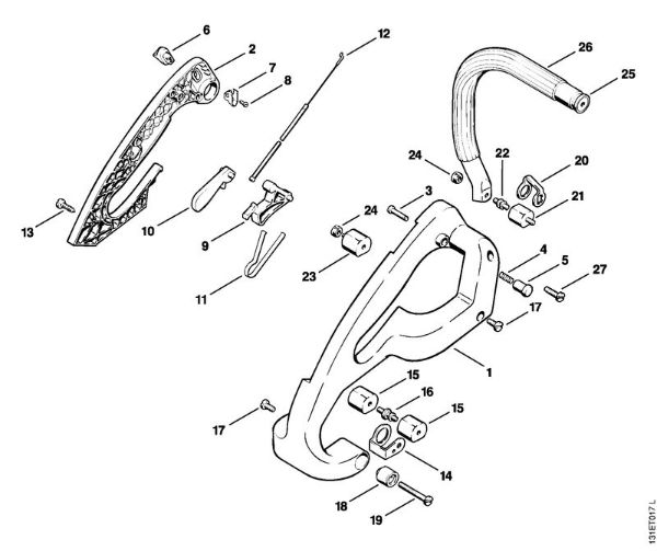 Moto-serras a gasolina (MS) 012 AVEQ Cabo da mão AVT da marca Stihl