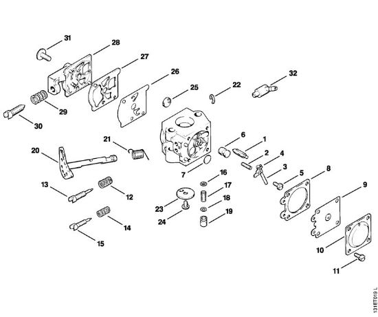 Moto-serras a gasolina (MS) 012 AVEQ Carburador WT-29 da marca Stihl