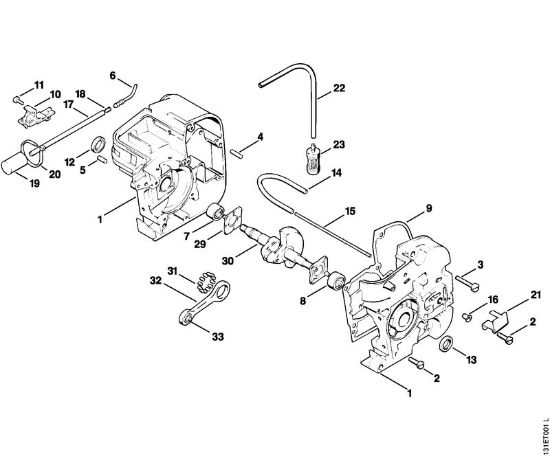 Moto-serras a gasolina (MS) 012 AVTEQ Caixa da cambota da marca Stihl