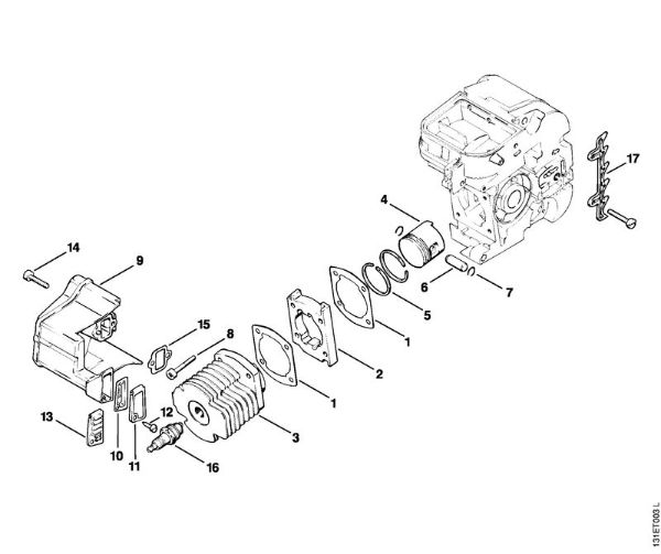 Moto-serras a gasolina (MS) 012 AVTEQ Cilindro da marca Stihl