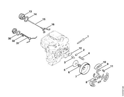 Moto-serras a gasolina (MS) 012 AVTEQ Embreagem da marca Stihl