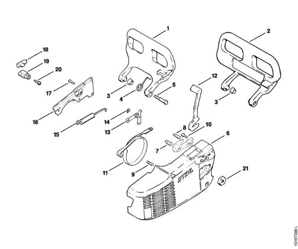 Moto-serras a gasolina (MS) 012 AVTEQ Freio da corrente da marca Stihl