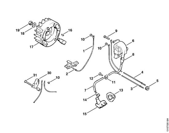 Moto-serras a gasolina (MS) 012 AVTEQ Sistema de ignição da marca Stihl