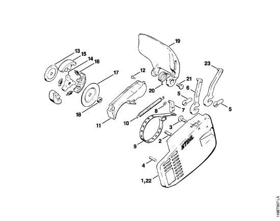 Moto-serras a gasolina (MS) 015 AV Freio da corrente da marca Stihl