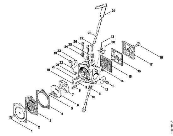Moto-serras a gasolina (MS) 015 L Carburador HDC-17 da marca Stihl