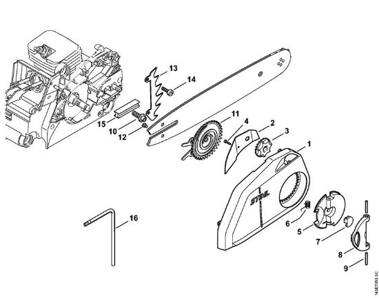 Moto-serras a gasolina (MS) 017 C Tensado rápido de la cadena da marca Stihl