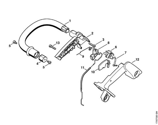 Moto-serras a gasolina (MS) 019 T Tubo do punho da marca Stihl