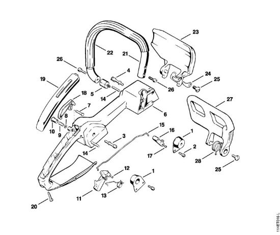 Moto-serras a gasolina (MS) 020 (1114) Cabo Profissional da marca Stihl