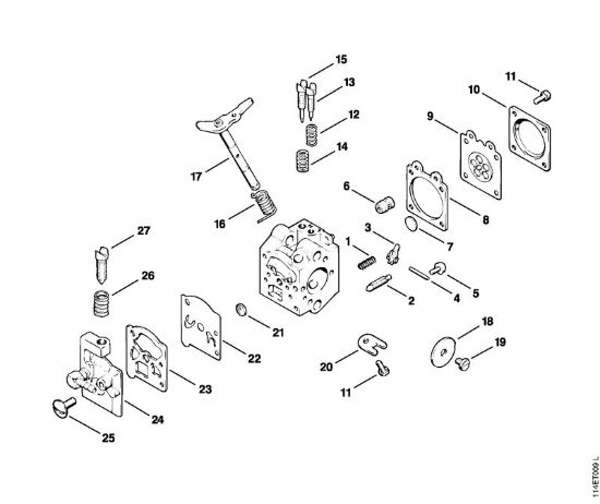 Moto-serras a gasolina (MS) 020 (1114) Carburador WT-15 da marca Stihl