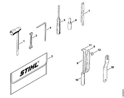 Moto-serras a gasolina (MS) 020 (1114) Ferramentas, Acessórios especiais da marca Stihl