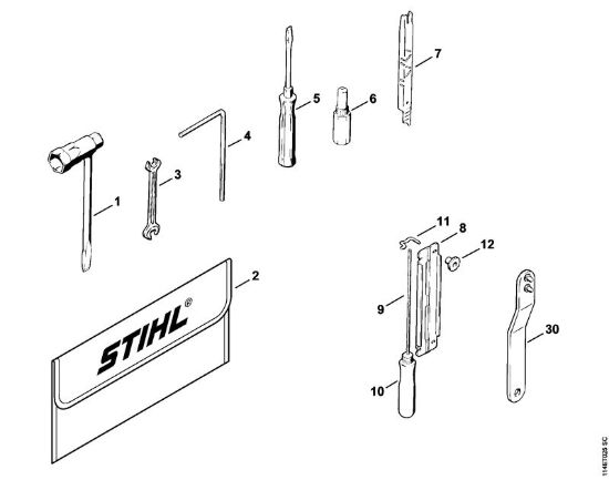 Moto-serras a gasolina (MS) 020 (1114) Ferramentas, Acessórios especiais da marca Stihl