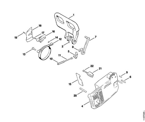 Moto-serras a gasolina (MS) 020 (1114) Freio da corrente da marca Stihl