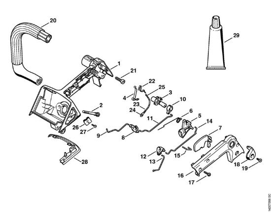 Moto-serras a gasolina (MS) 020 T Caixa do cabo 020 T da marca Stihl