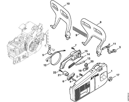 Moto-serras a gasolina (MS) 020 T Tampa do carreto da marca Stihl