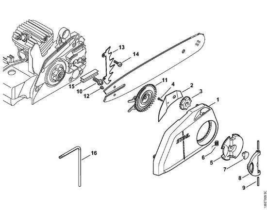 Moto-serras a gasolina (MS) 023 Z Tensado rápido de la cadena da marca Stihl