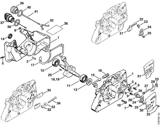 Moto-serras a gasolina (MS) 024 Caixa da cambota da marca Stihl